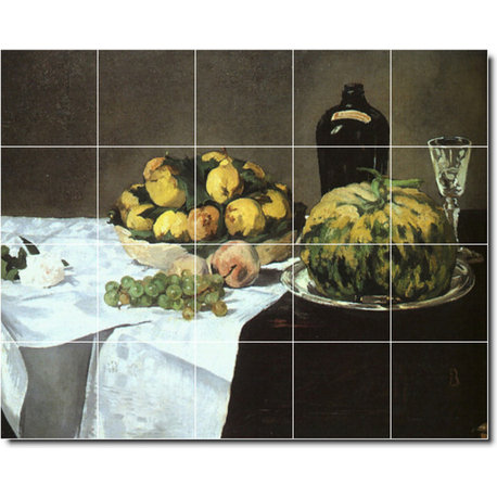 Edouard Manet Fruit Vegetables Painting Ceramic Tile Mural #11, 21.25"x17"