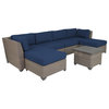 Florence 7-Piece Outdoor Wicker Patio Furniture Set, Navy