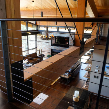 Modern Craftsman Chalet Cable Railings and Stairs