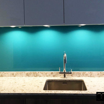 Blue Diamond Plain Colour Glass Splashback