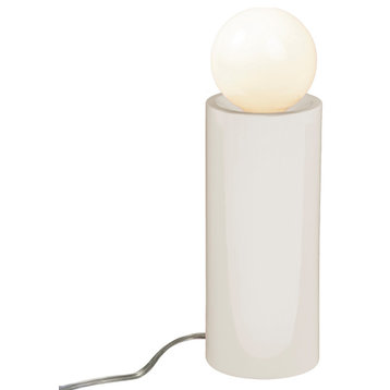 Tall Pillar Table Lamp, Gloss White