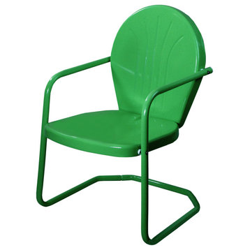 34-Inch Outdoor Retro Tulip Armchair Forest Green