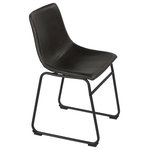 Cortesi Home - Cortesi Home Casablanca Dining Chairs, Black - The new Casablanca Dining Chairs are comfortable and attractive. Equipped with a wide curved seat and steel frame, this chair is quite sturdy and durable. The unique design allows it to fit in with any decor. With comfort as the goal, the back and thick ...