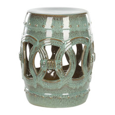 Safavieh Double Coin Garden Stool, Reactive Blue