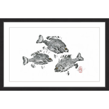 "Twirling Sunfish" Framed Painting Print, 18"x12"