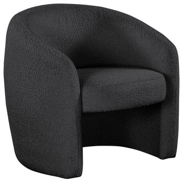 Acadia Boucle Fabric Upholstered Accent Chair, Black