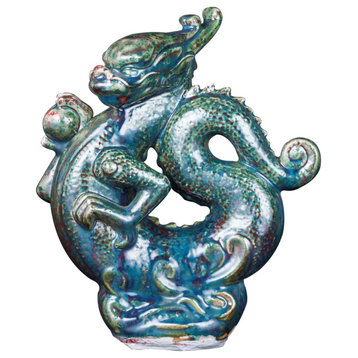 Speckled Green Dragon Statue