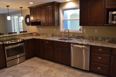 Example of a trendy kitchen design in Boston