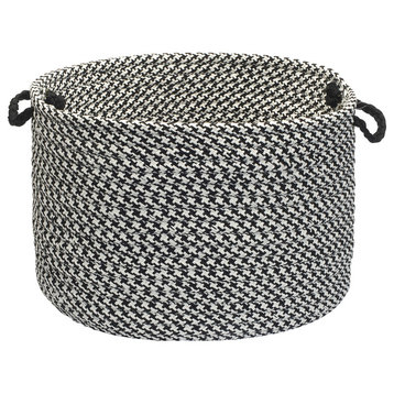 Houndstooth Tweed Basket, 14"x14"x10"