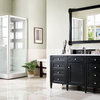 60" Single Sink Bathroom Vanity, Black, Pearl Quartz, Rectangular Sink