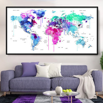 Watercolor Map of the world