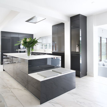 Monochrome Kitchen with Island