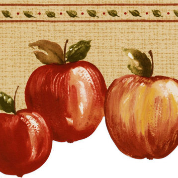 Classic Fruits Wallpaper Border Cream Orange Green 6.5"x15'