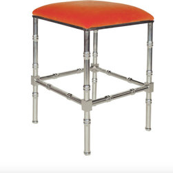 Worlds Away Sadler Nickel Bamboo Counter Stool, Orange - Bar Stools And Counter Stools