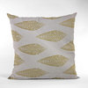 Plutus Green Beige Large Leafs Floral Luxury Throw Pillow, 22"x22"