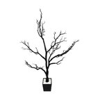 Floor Manzanita Tree Planter, 48"x26"x12", White, Black
