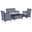 Safavieh Mendoza Outdoor Dining Set, 4-Piece, Navy and White