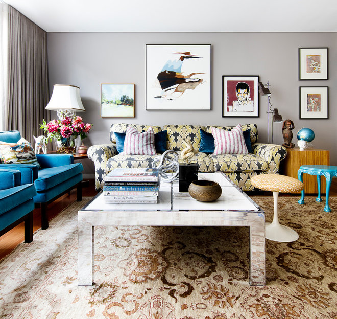 Eclectic Living Room by Brett Mickan Interior Design