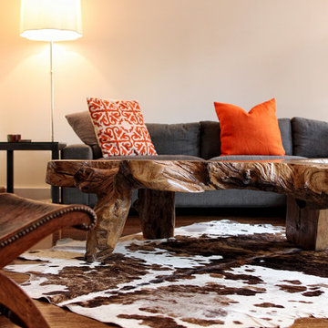 Historic Loft Renovation, Living Room Detail, Tribeca NYC