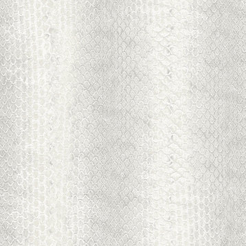 Snakeskin Pattern Wallpaper, Gray/Pearl, Bolt
