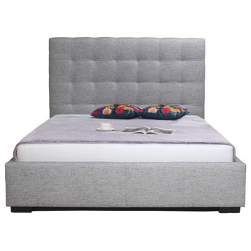 Belle Storage Bed Queen Light Gray Fabric