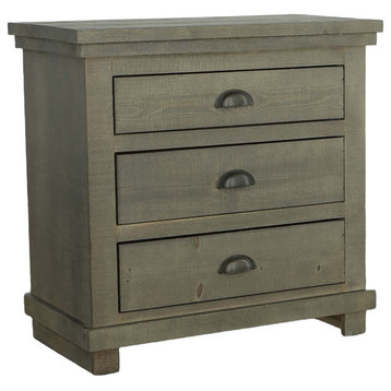 Willow Distressed Nightstand, Distressed Dark Gray