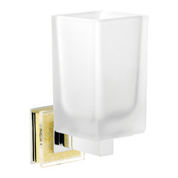 Secret Bath - Alexa Chrome Gold Swarovski Crystals Wall Toothbrush Holder - Toothbrush Holders