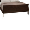 Traditional Style Wooden Full Size Bed With Curved Headboard, Brown