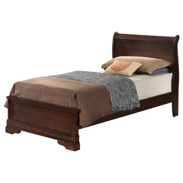 Louis Philippe Cappuccino Twin Panel Bed