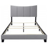 Selah Upholstered Panel Bed, Gray Polyester, King