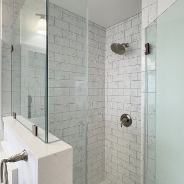 Spacious Bathroom with Dual Vanity and Freestanding Tub