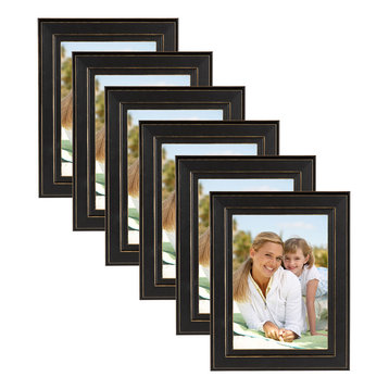 5x7-11x14bk-b Signature Frame CreativePF Photo Frame with Black Mat Holds 5x7-inch Media Including Easel Stand with Installed Wall Hangers
