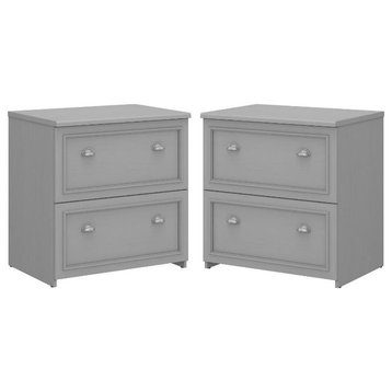 Home Square 2 Piece Engineered Wood Filing Cabinet Set in Cape Cod Gray