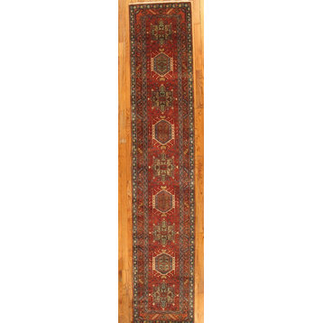 Pasargad AZ Collection Hand-Knotted Lamb's Wool Runner, 2'6"x11'7"