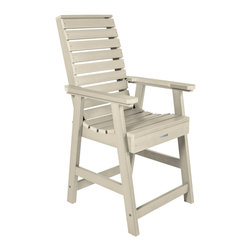 Highwood USA - Weatherly Counter-Height Armchair, Whitewash - Outdoor Bar Stools And Counter Stools