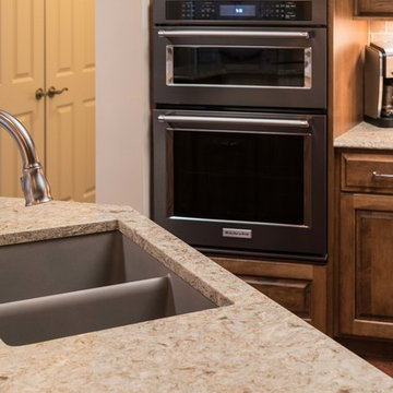 Traditional Kitchen with Black Stainless Appliances