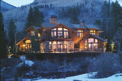 Inspiration for a rustic exterior home remodel in Denver