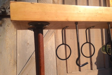 console table with wine bottle holders