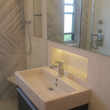 Deb's Luxury Bath Duravit Vanity, Niche, Custom Medecine Cabinet