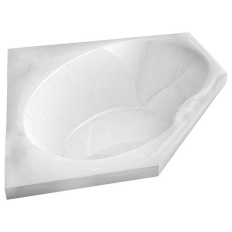 Pagani 60 x 60 Corner Soaking Drop-In Bathtub - Soaker Tub with Center Drain