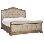 Magnussen - Magnussen Marisol Sleigh Upholstered Bed in Fawn, Queen - When it comes to traditional styling, it's hard to surpass the appeal of the elegant Marisol bedroom collection. Stunning from every angle, its timeless silhouettes are framed in classic moldings and accentuated with ornate scrollwork insets. A soft Fawn finish highlights the refined lines of these unique pieces while lending refreshing character that feels current and well-suited for today's homes. The subtle glint of the Graphite hardware adds the finishing touch while ensuring the modern-day appeal of the Marisol collection.