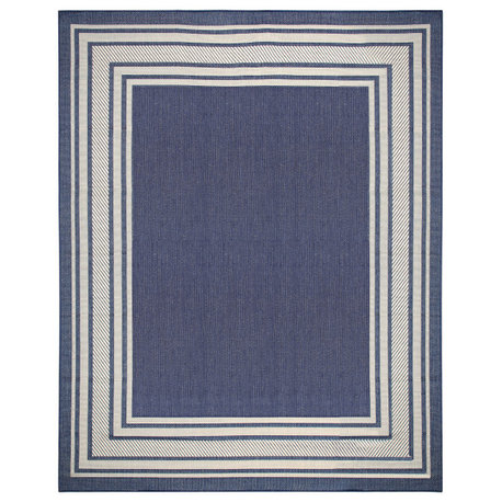 Nourison Horizon Indoor/Outdoor 9' x 12' Navy Modern Rug
