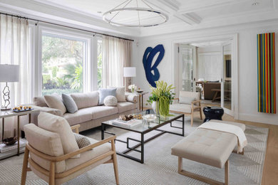 Transitional living room photo in Miami