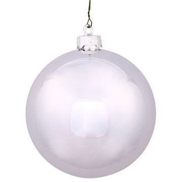 Shiny UV Resistant Drilled Shatterproof Christmas Ball Ornament, Silver