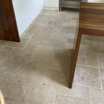 Travertine Tiles Cleaned and Sealed in a Staines Kitchen
