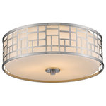 Z-lite - Z-Lite 330F16-BN Three Light Flush Mount Elea Brushed Nickel - The Elea family boasts a geometric pattern that combines matte opal glass with brushed nickel finish delivering a fascinating contemporary design.