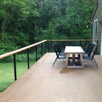 Black Aluminum Posts, Cable Infill, & Customer-Supplied Top Rail in Yacolt, WA