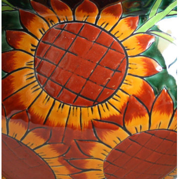 Small Sunflower Talavera Ceramic Pot