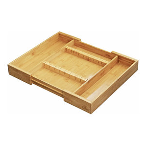 Oceanstar 5 Piece Bamboo Expandable Drawer Utensil Organizer Set