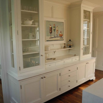 White wood kitchen china cabinet